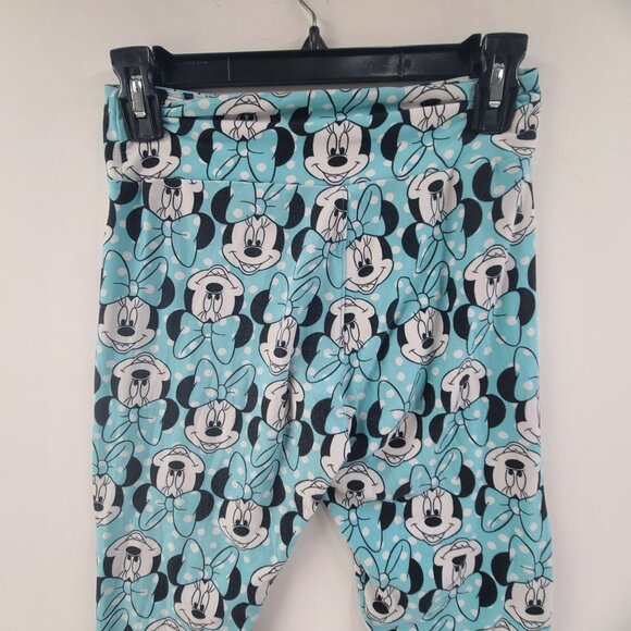 LulaRoe Women's Two Pack Leggings Pink/Blue One Size Disney Themed Soft Strech - Picture 5 of 12